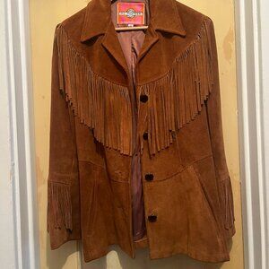 Brown Suede Fringe Leather Jacket (vintage)